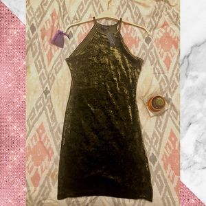 Fashion Nova Myla Velvet Dress - Emerald Green